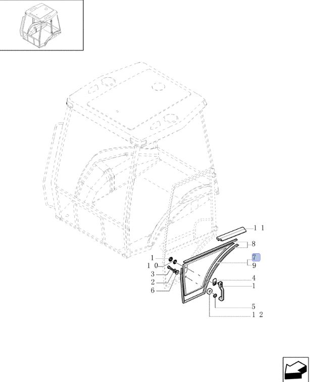 Нижняя правая дверца Case NH 695SM LB115