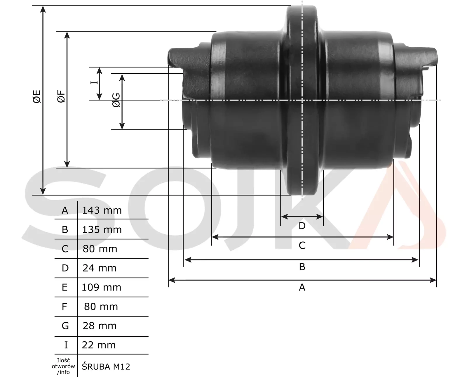 Рулон jezdna KUBOTA KX36-3