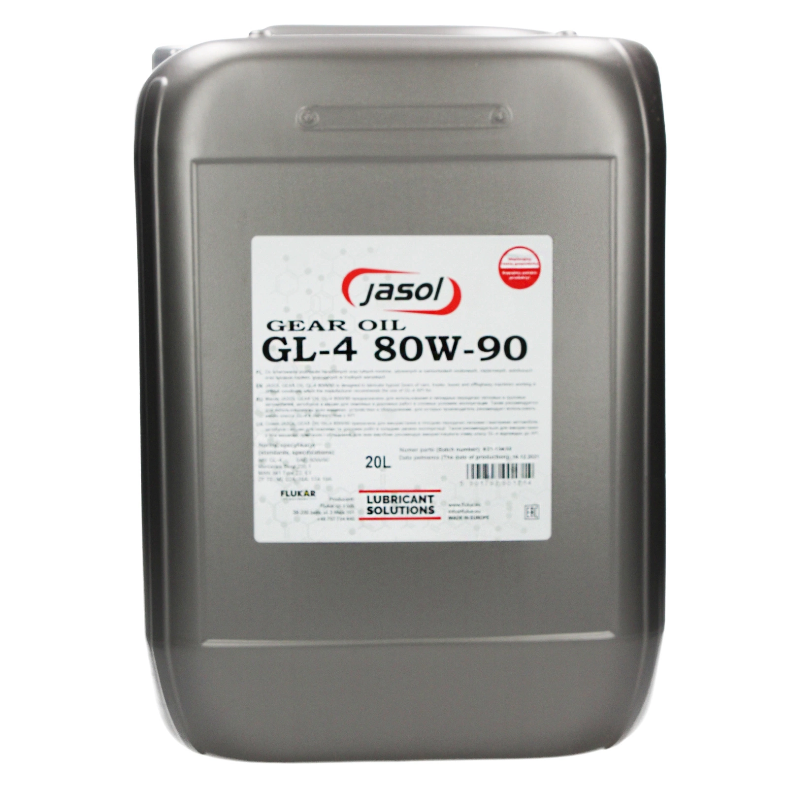 Трансмиссионное масло JASOL Gear Oil GL-4 80W-90 20L