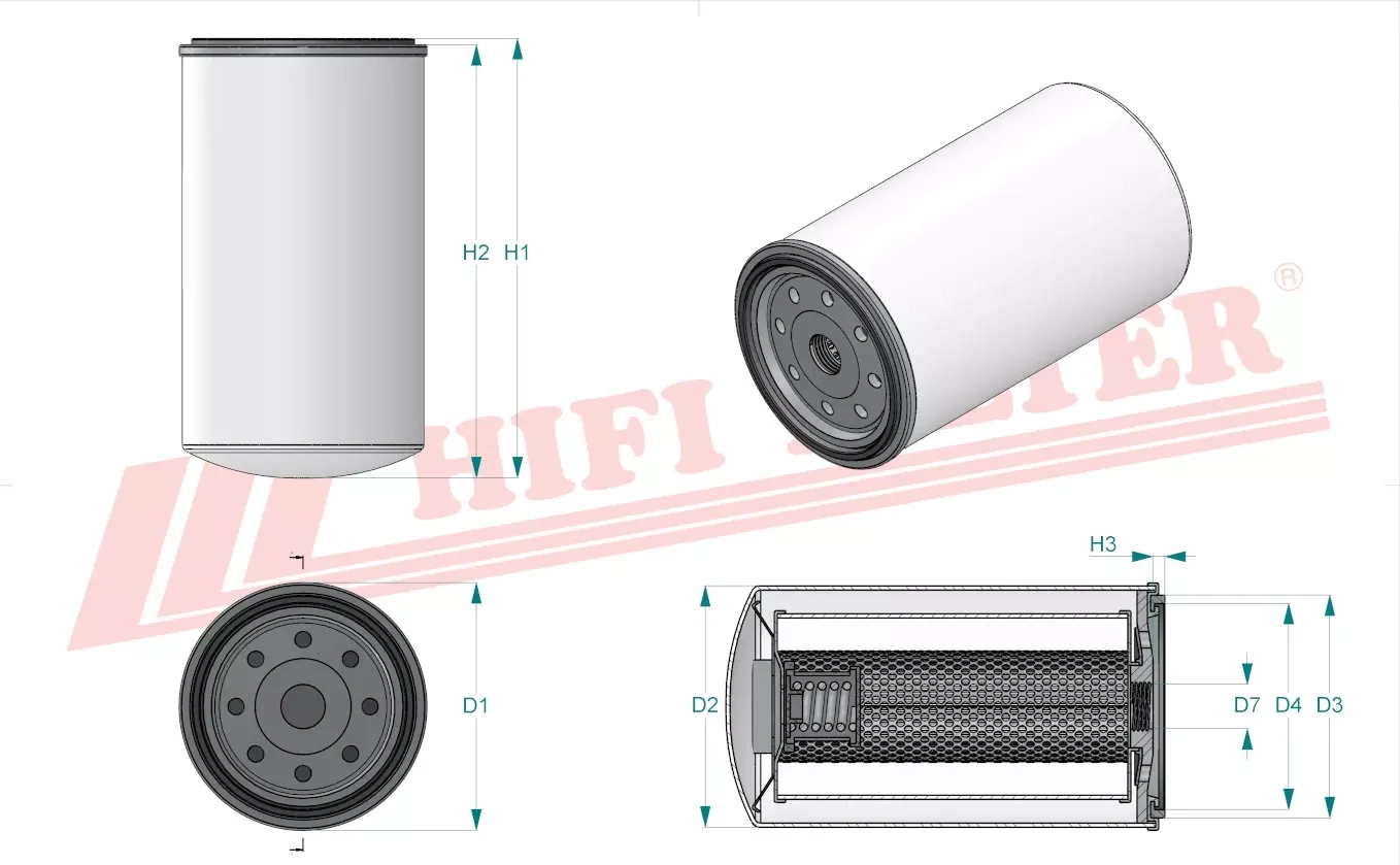 Фильтр моторного масла HIFI FILTER T 1637