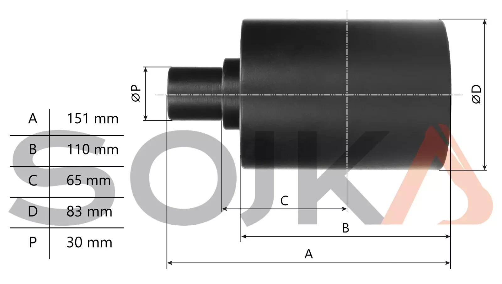 Опорный ролик, верхний KUBOTA KX71-3