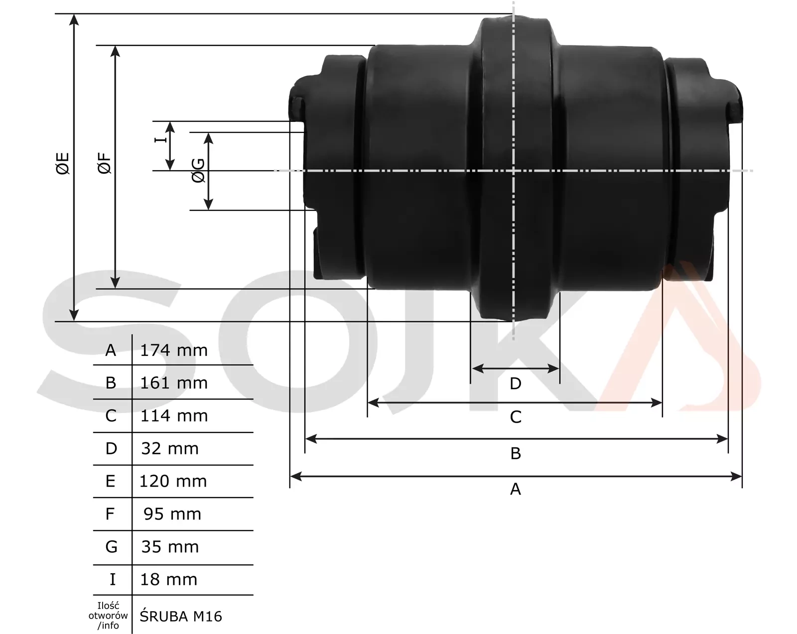 Рулон jezdna JCB 8045