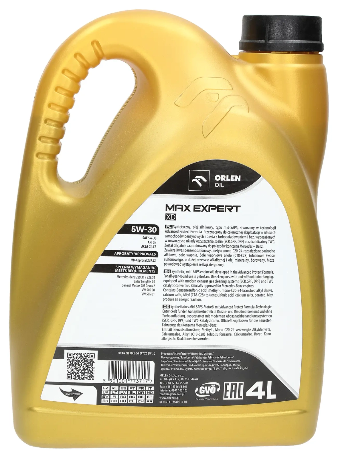 Моторное масло Orlen PLATINUM Max Expert XD 5W-30 4L