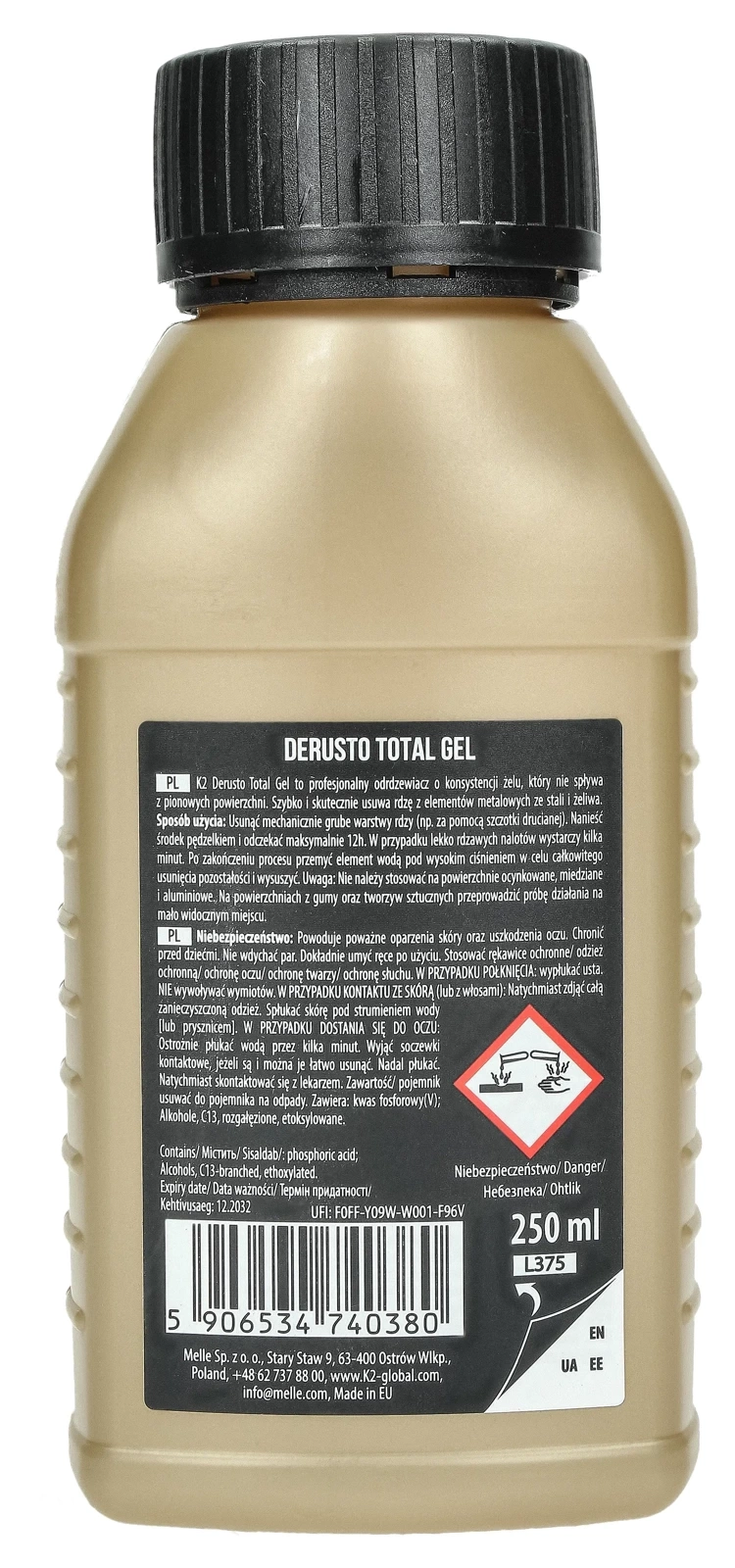 Гель для удаления ржавчины K2 DERUSTO TOTAL GEL 250 мл