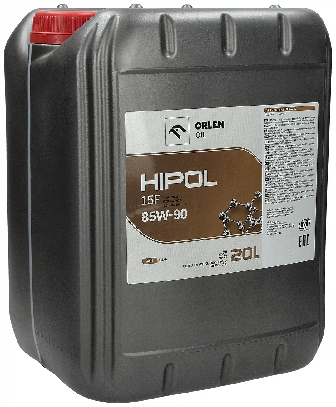 Трансмиссионное масло Orlen HIPOL 15F GL-5 85W-90 20L