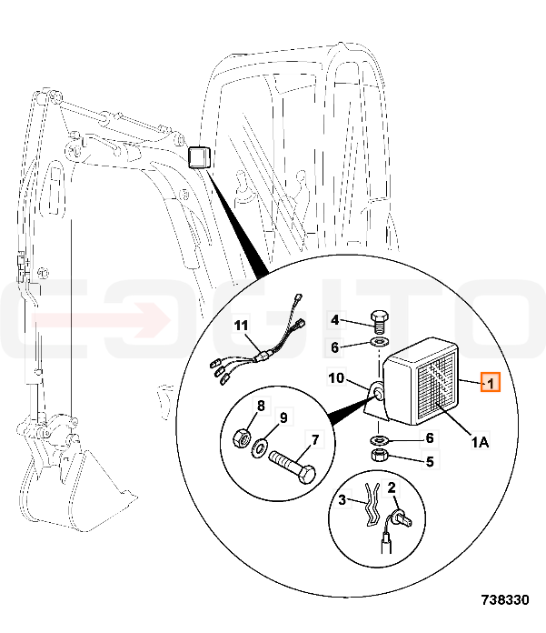 LAMPA ROBOCZA, JCB МИНИ-КОПКА