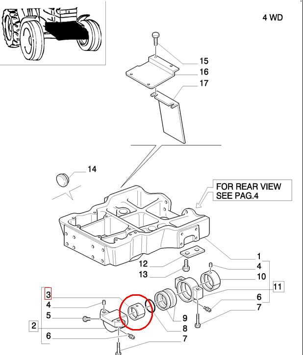 ЛАТУННАЯ ВТУЛКА ПОДВЕСКИ ПЕРЕДНЕЙ ОСИ NEW HOLLAND CASE 5140889