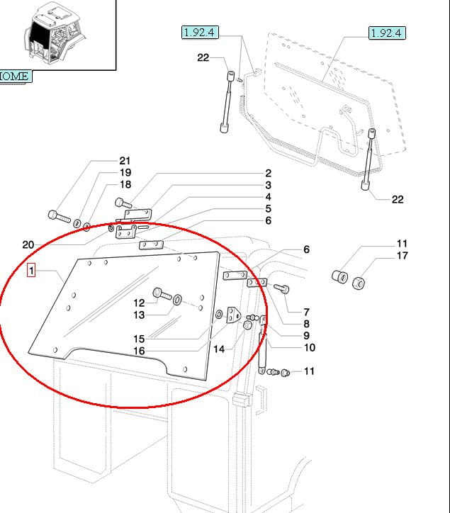 ВЕТРОВОЕ СТЕКЛО НАКЛОННОЕ NEW HOLLAND CASE 87580303