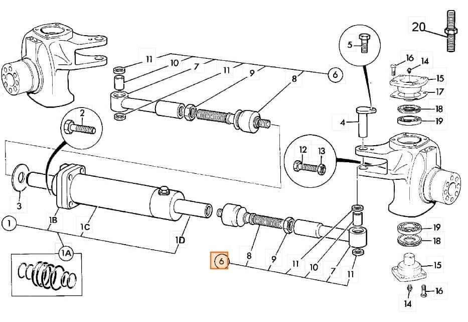 Рулевая тяга в комплекте JCB 531-70 541-70 530 – 453/23401