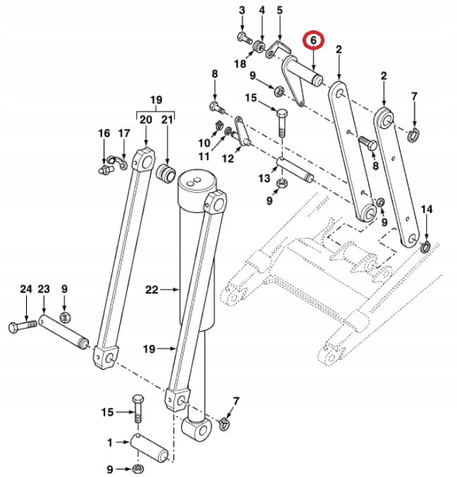 Штифт переднего ковша TEREX 50x370