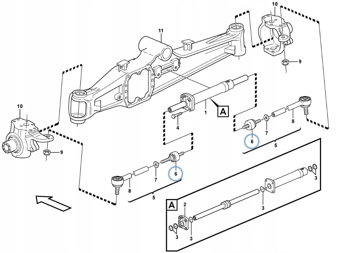 НАКОНЕЧНИК ПАЛКИ KOMATSU WB 91 93 97 FABBRO