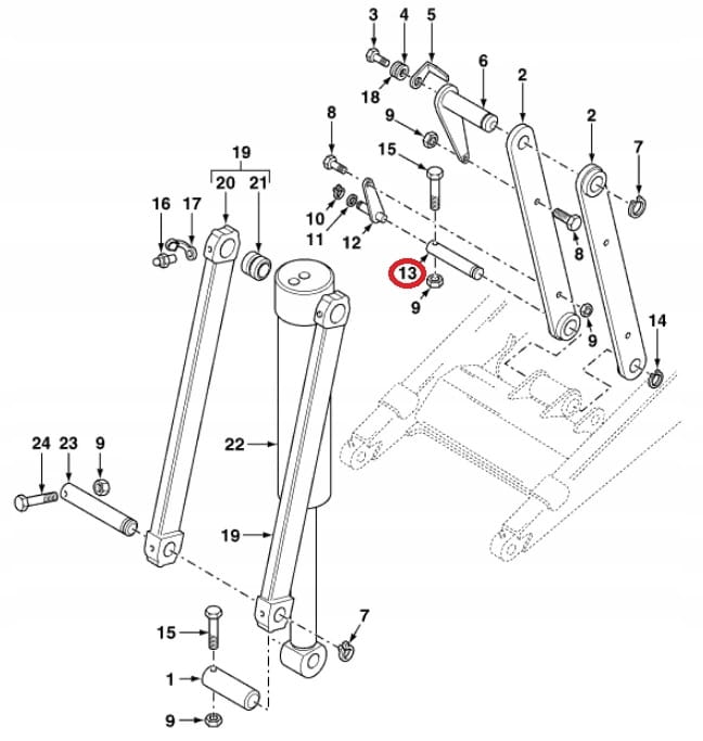Штифт переднего ковша TEREX 40x298