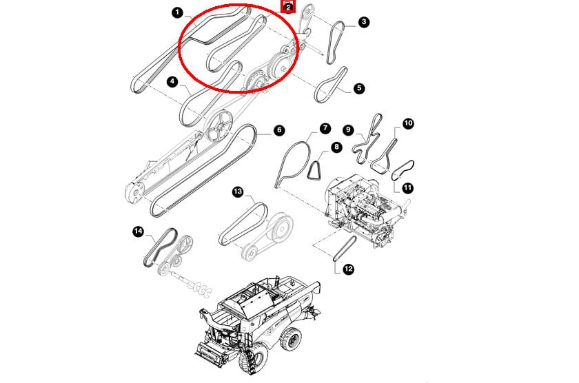 PAS NAPĘDU HEDERA 3HB New Holland CASE 84061279 - 1330499C1