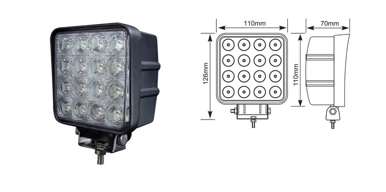 НАДЁЖНАЯ СВЕТОДИОДНАЯ ЛАЗЕРНАЯ ЛАМПА 16 LED HALOGEN SZPERACZ 48 Вт 12 В 24 В