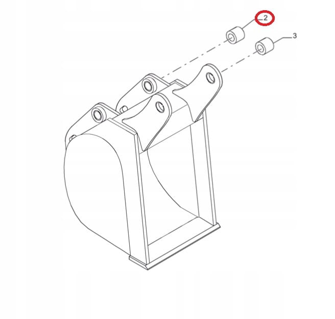 Втулка в задней части ковша CASE NH D30933 38x47, 5x32