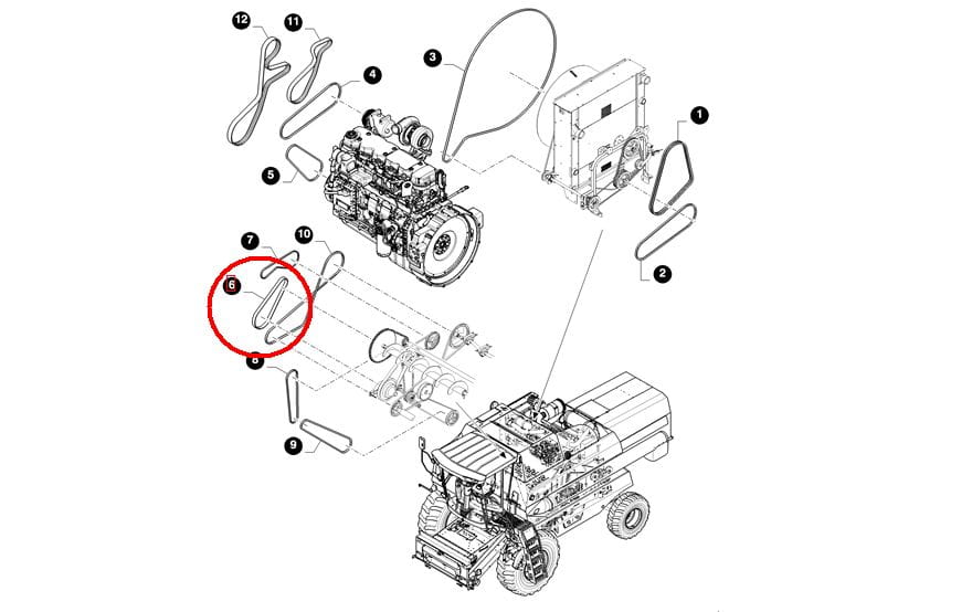 РЕМЕНЬ МОЛОТИЛКИ ОТДАЧИ (ЗУБЧАТЫЙ) NEW HOLLAND CASE 84035748