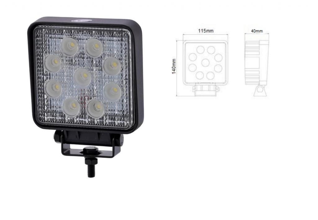 LAMPA 9 LED 27 Вт 12 В 24 В 2200 лм