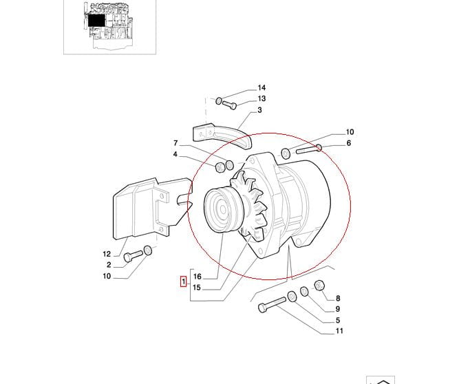 ГЕНЕРАТОР 65A NEW HOLLAND КОРПУС 500322764