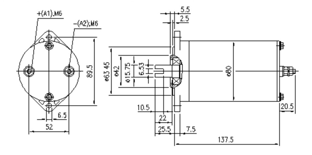 SILNIK ISKRA 12 В, 0,8 кВт, 11.212.147 AME1605