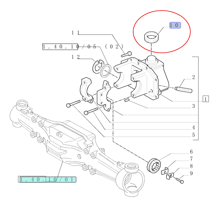 Передний опорный подшипник NEW HOLLAND CNH 5179996