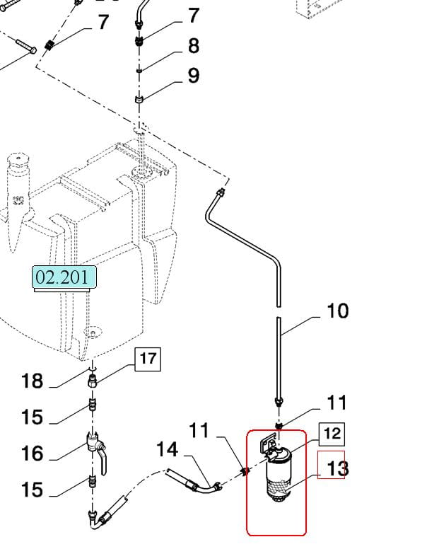 ФИЛЬТР ДЛЯ ПАЛИВЫ NEW HOLLAND CASE 89512387 - 84477374