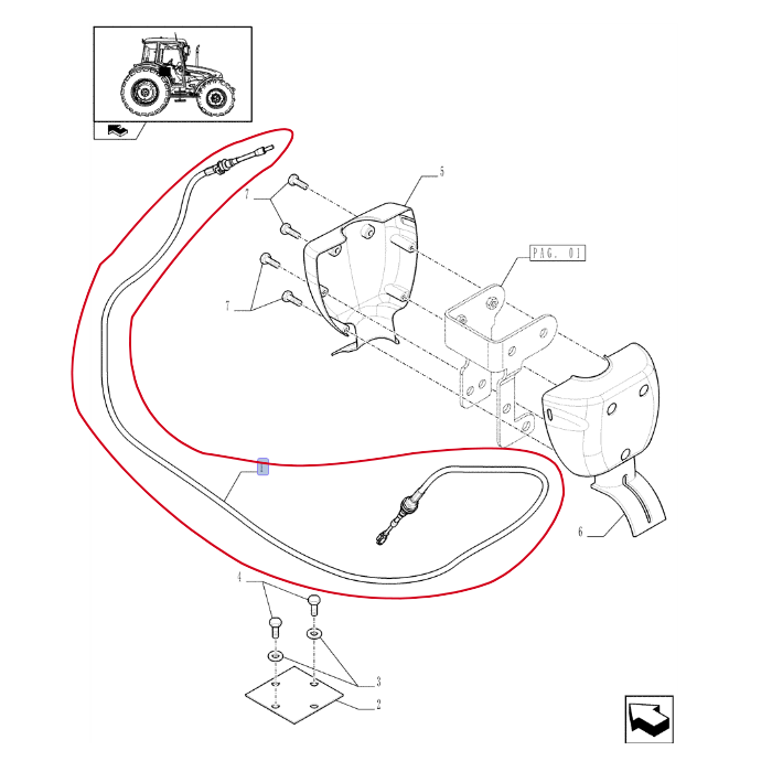 ТРОС РЕВЕРСА NEW HOLLAND CASE 84315134