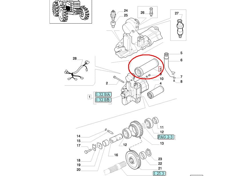 ФИЛЬТР ГИДРОУСИЛИТЕЛЯ NEW HOLLAND КОРПУС STEYR 84248043 - 82005016
