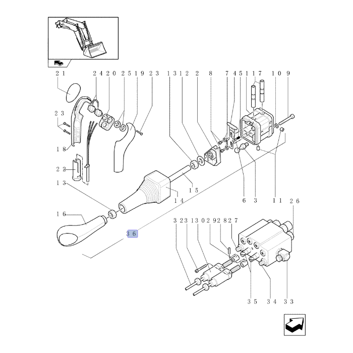 ДЖОЙСТИК ПОГРУЗЧИКА В КОМПЛЕКТЕ New Holland CASE 87690033