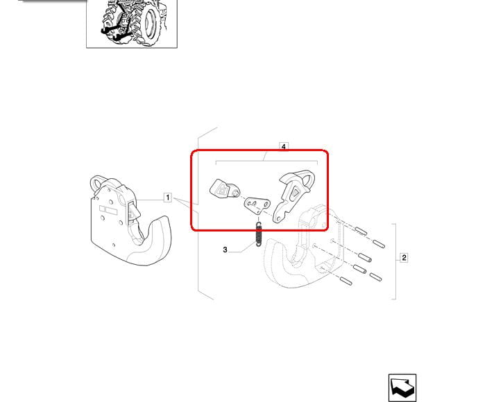 КОМПЛЕКТ ЗАЩЕЛКИ С ФИКСИРОВАННЫМ УХОМ 3 КАТ. NEW HOLLAND CASE 5189343-370030A1
