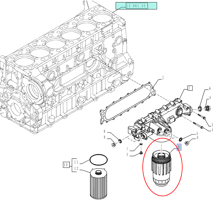 ФИЛЬТР ДЛЯ МАСЛА NEW HOLLAND CASE 5801592262 - 2996416 - 87495056 - 504192850 - 504213800