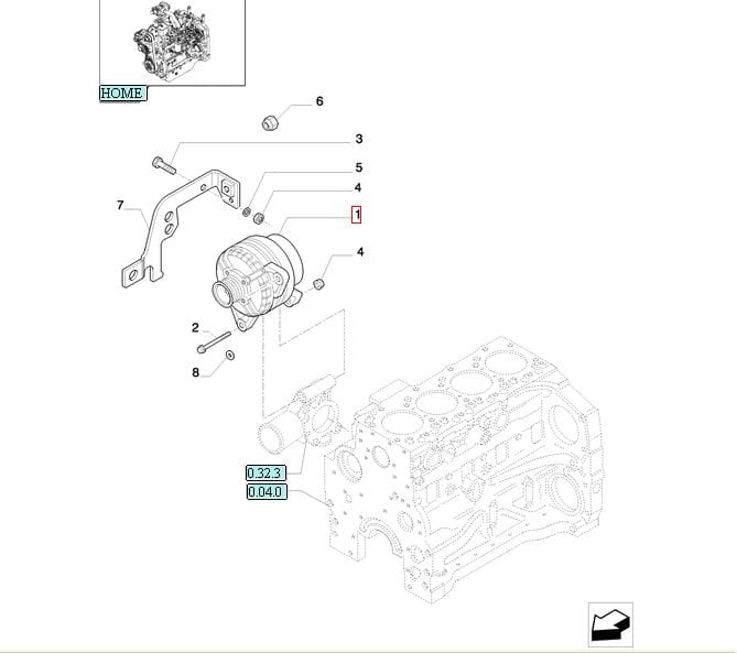 ГЕНЕРАТОР 120A NEW HOLLAND КОРПУС STEYR 48195715 - 87311827 - 87311822