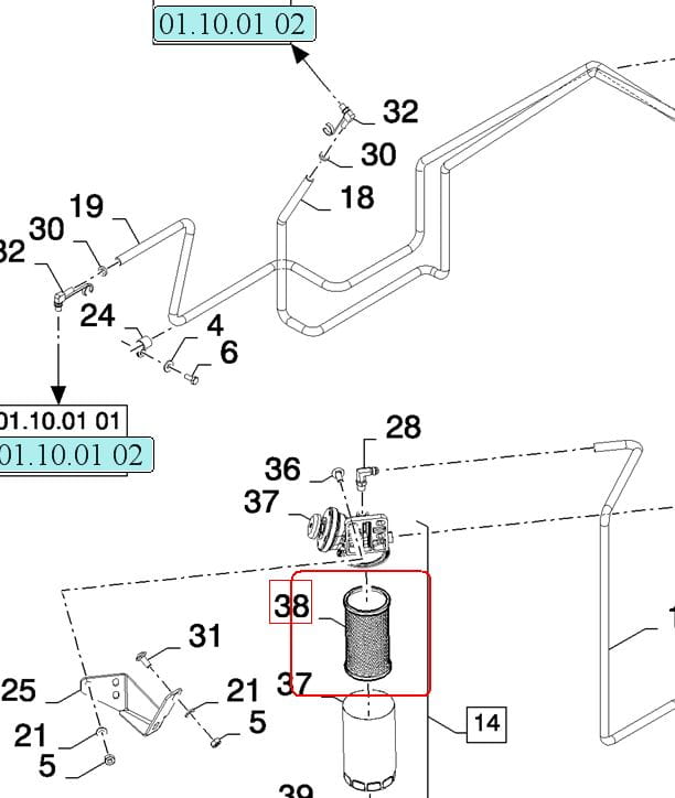 ФИЛЬТР ДЛЯ ПАЛИВЫ NEW HOLLAND CASE 84309911 - 87519301 - 87533313 - 87592171 - 87435525 - 84348882
